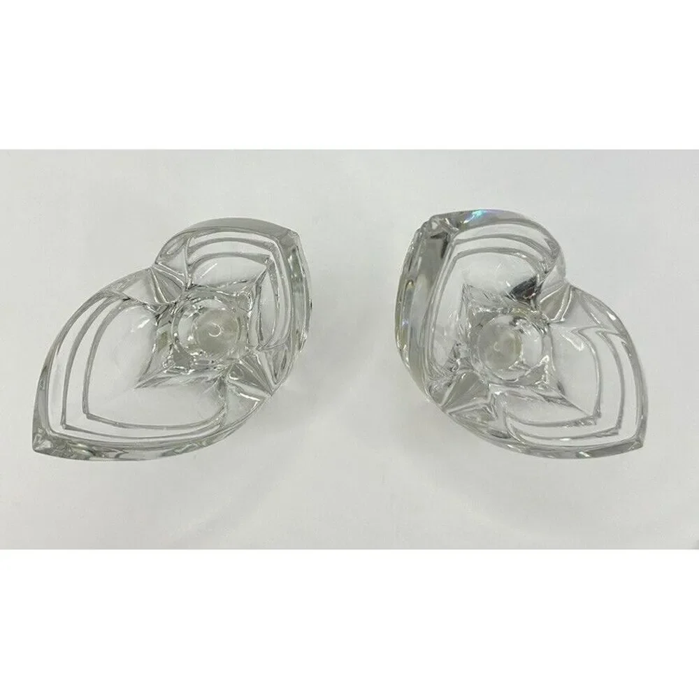 Set Of Vintage Mikasa Candlestick Holders Leaded Crystal Art Deco 5